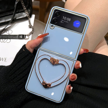 Luxury Heart Bracket Case For Samsung Galaxy Z Flip Series