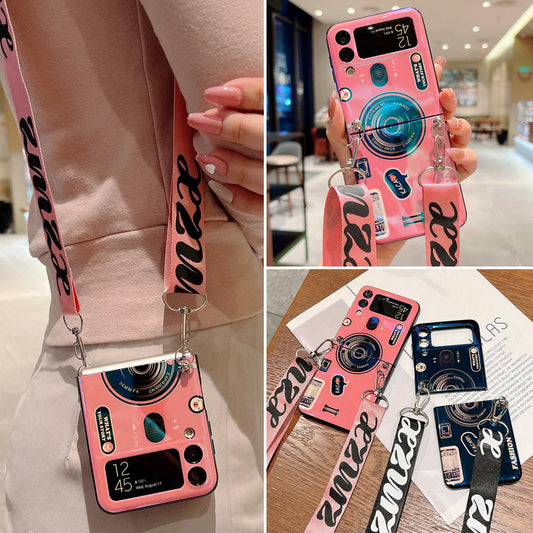 Retro Case With Chain For Samsung Galaxy Z Flip 4 5G