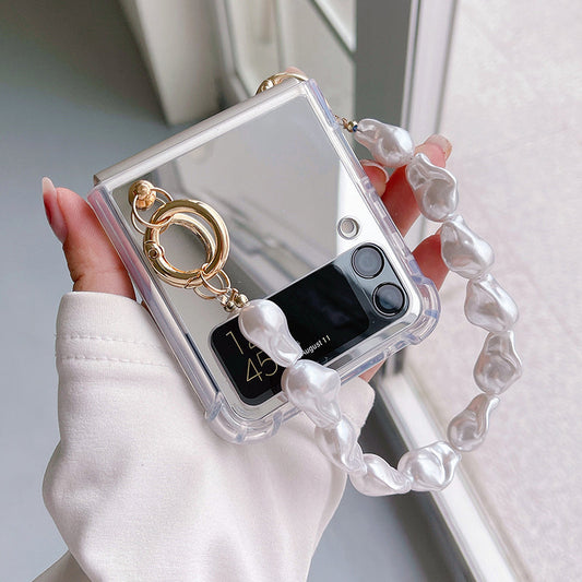Mirror Shockproof Case with Hand Chain For Galaxy Z Flip Series