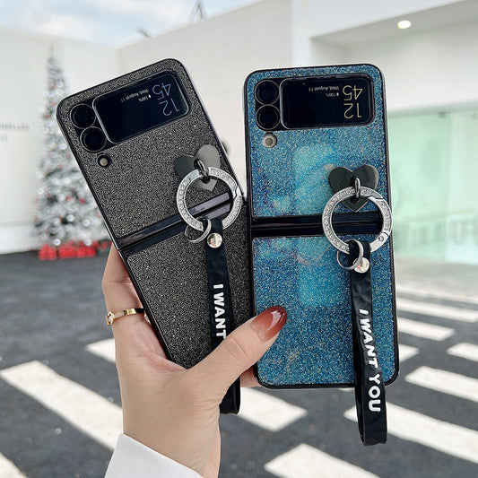 Bling Heart Pendant Case For Galaxy Z Flip Series