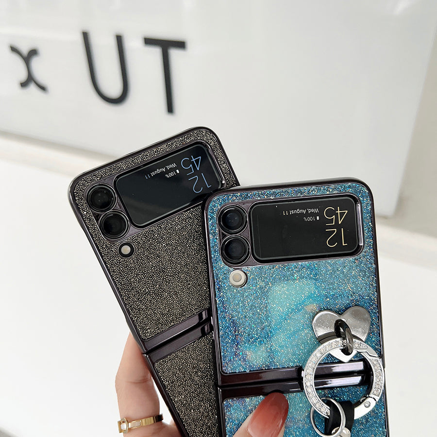 Bling Heart Pendant Case For Galaxy Z Flip Series