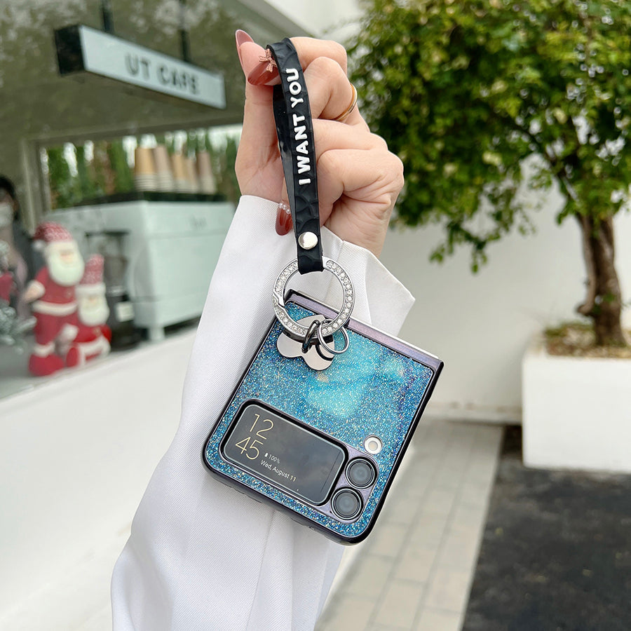 Bling Heart Pendant Case For Galaxy Z Flip Series