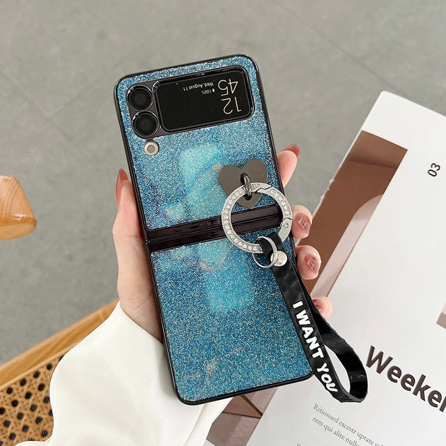 Bling Heart Pendant Case For Galaxy Z Flip Series