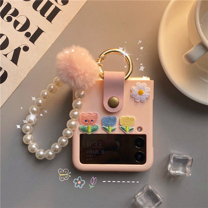 Pink Flower Case For Galaxy Z Flip Series