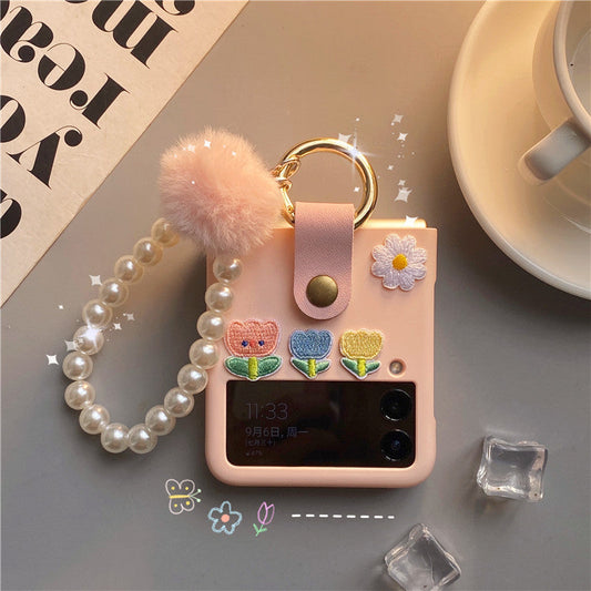 Pink Flower Case For Galaxy Z Flip Series