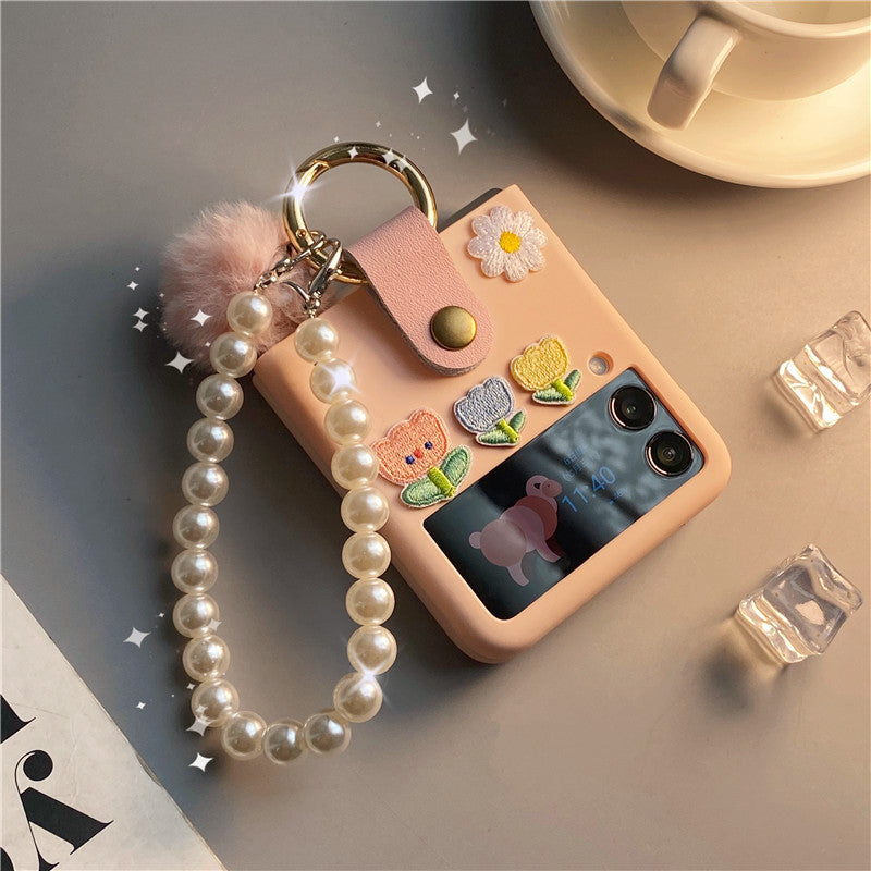 Pink Flower Case For Galaxy Z Flip Series