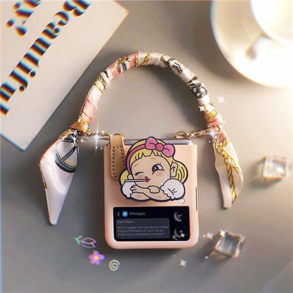 Cartoon Cute Lanyard Case For Galaxy Z Flip Series