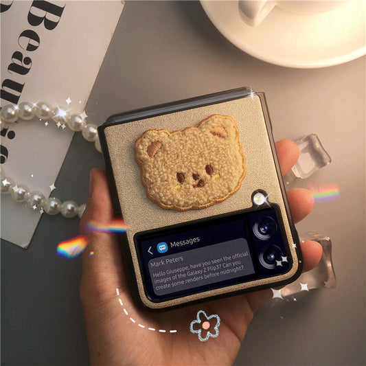 Pearl Cute Bear Case For Galaxy Z Flip Series