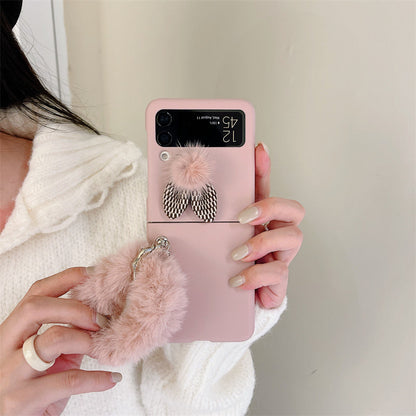 Fluffy Hand Rope Case For Galaxy Z Flip Series