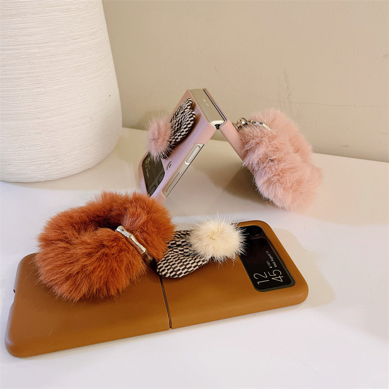 Fluffy Hand Rope Case For Galaxy Z Flip Series