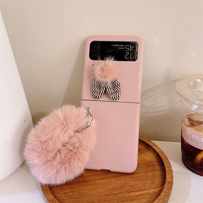 Fluffy Hand Rope Case For Galaxy Z Flip Series
