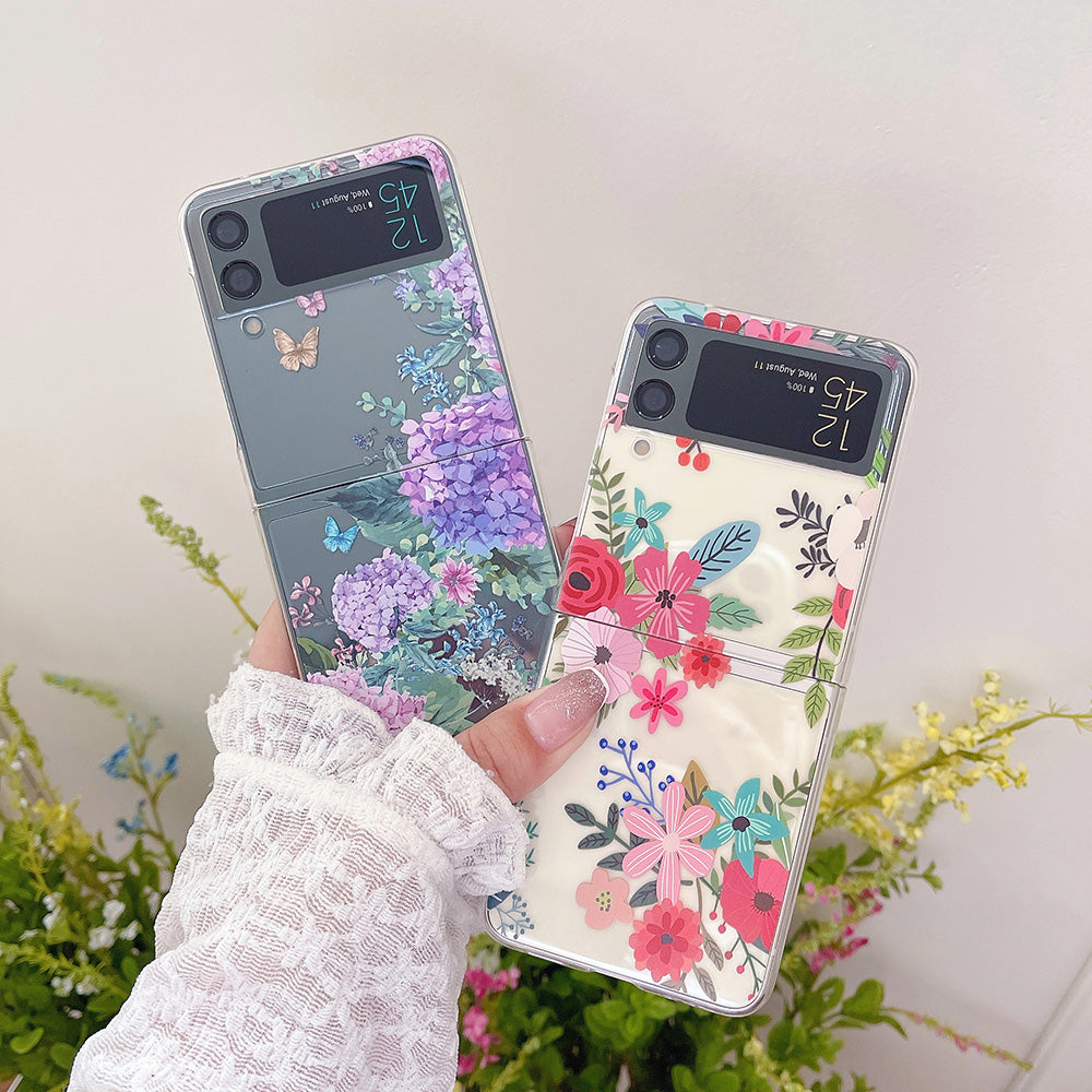 Colorful Flower Case with Bracelet For Galaxy Z Flip Series