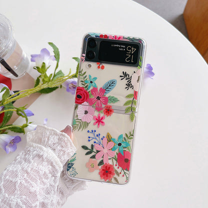 Colorful Flower Case with Bracelet For Galaxy Z Flip Series