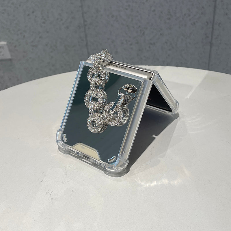Luxury Makeup Case with Rhinestone Bracelet For Galaxy Z Flip Series