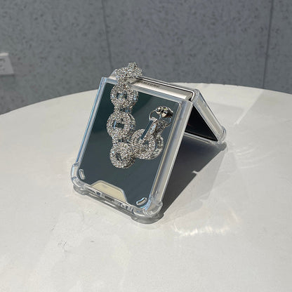 Luxury Makeup Case with Rhinestone Bracelet For Galaxy Z Flip Series