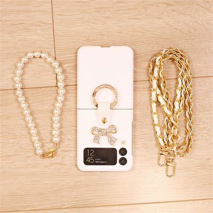 Luxury Crossbody Leather Strap Case for Galaxy Z Flip Series
