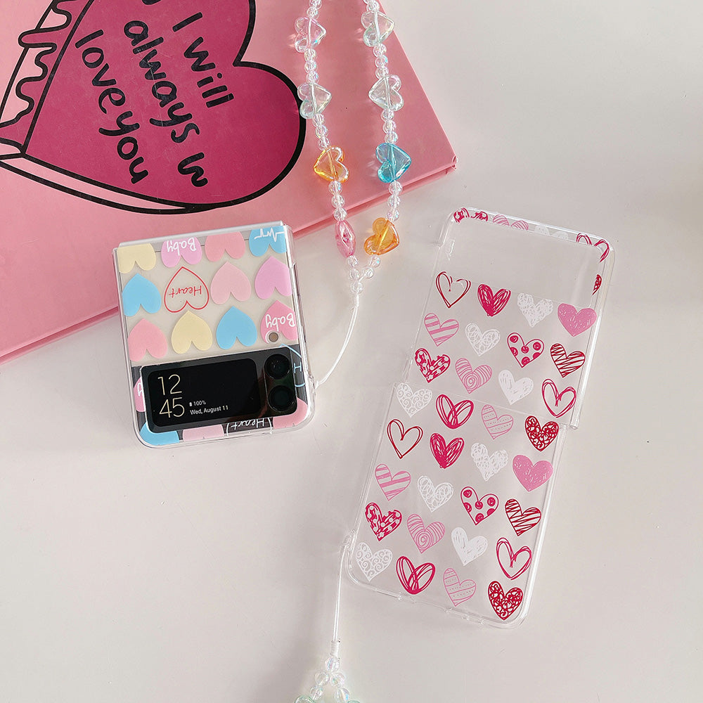 Lovely Colorful Heart Case For Samsung Galaxy Z Flip Series