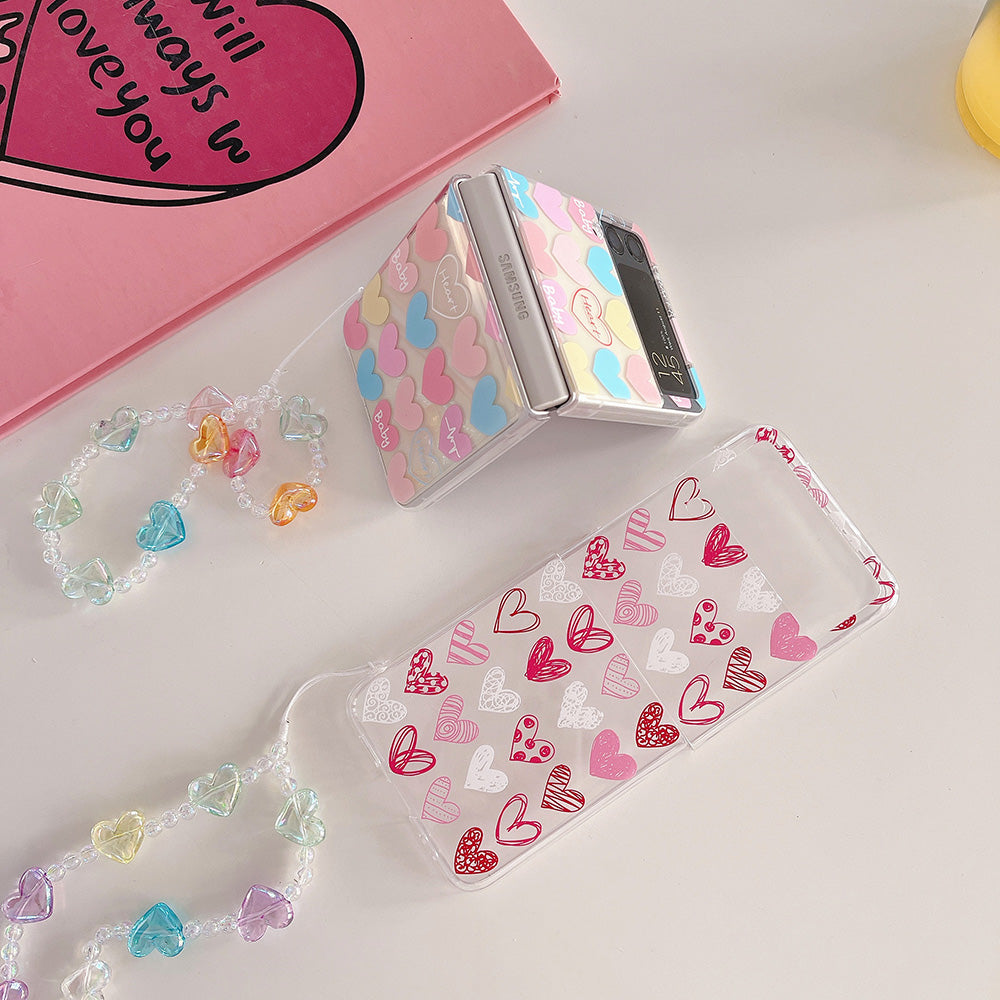 Lovely Colorful Heart Case For Samsung Galaxy Z Flip Series