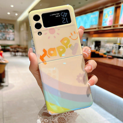 Cute Blue Ray Rainbow Case For Galaxy Z Flip Series
