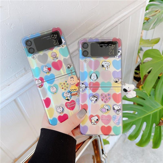 Cartoon Colorful Case with Pendant For Galaxy Z Flip Series