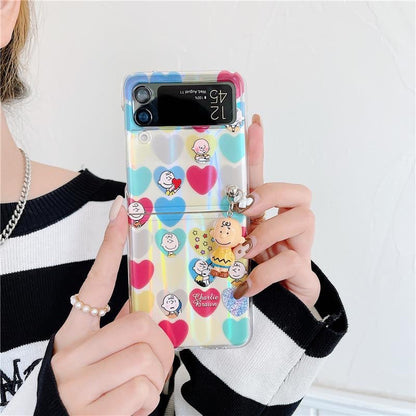 Cartoon Colorful Case with Pendant For Galaxy Z Flip Series