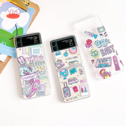 Retro Painted Case With Bracelet For Galaxy Z FLIP Series