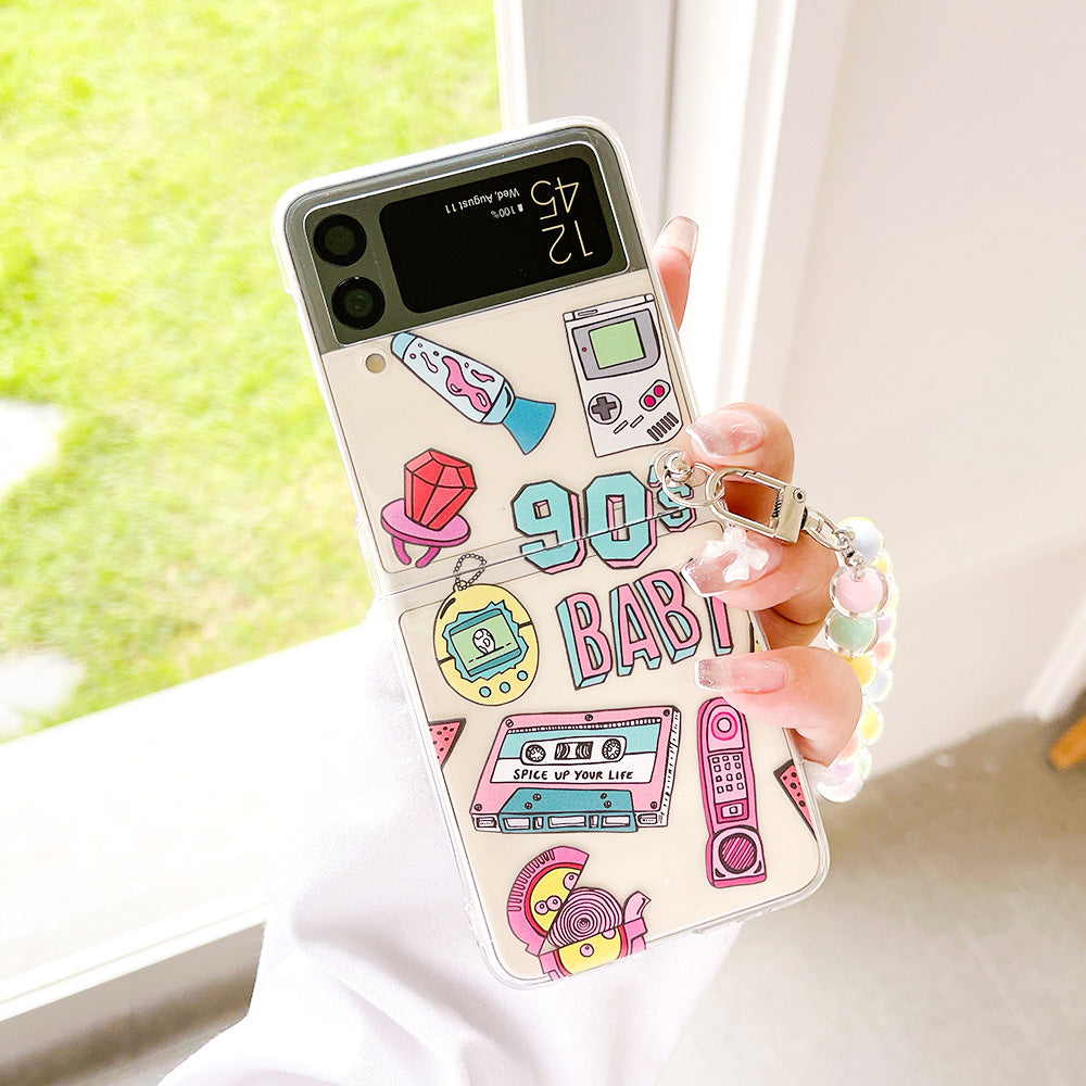 Retro Painted Case With Bracelet For Galaxy Z FLIP Series