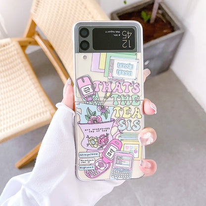 Retro Painted Case With Bracelet For Galaxy Z FLIP Series